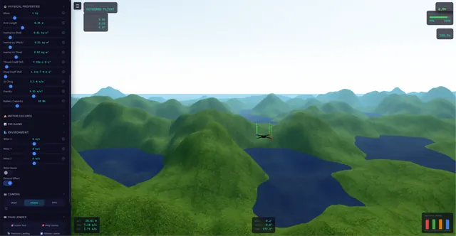Drone Physics Lab simulator view